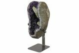 Amethyst Geode Section on Metal Stand - Deep Purple Crystals #171819-5